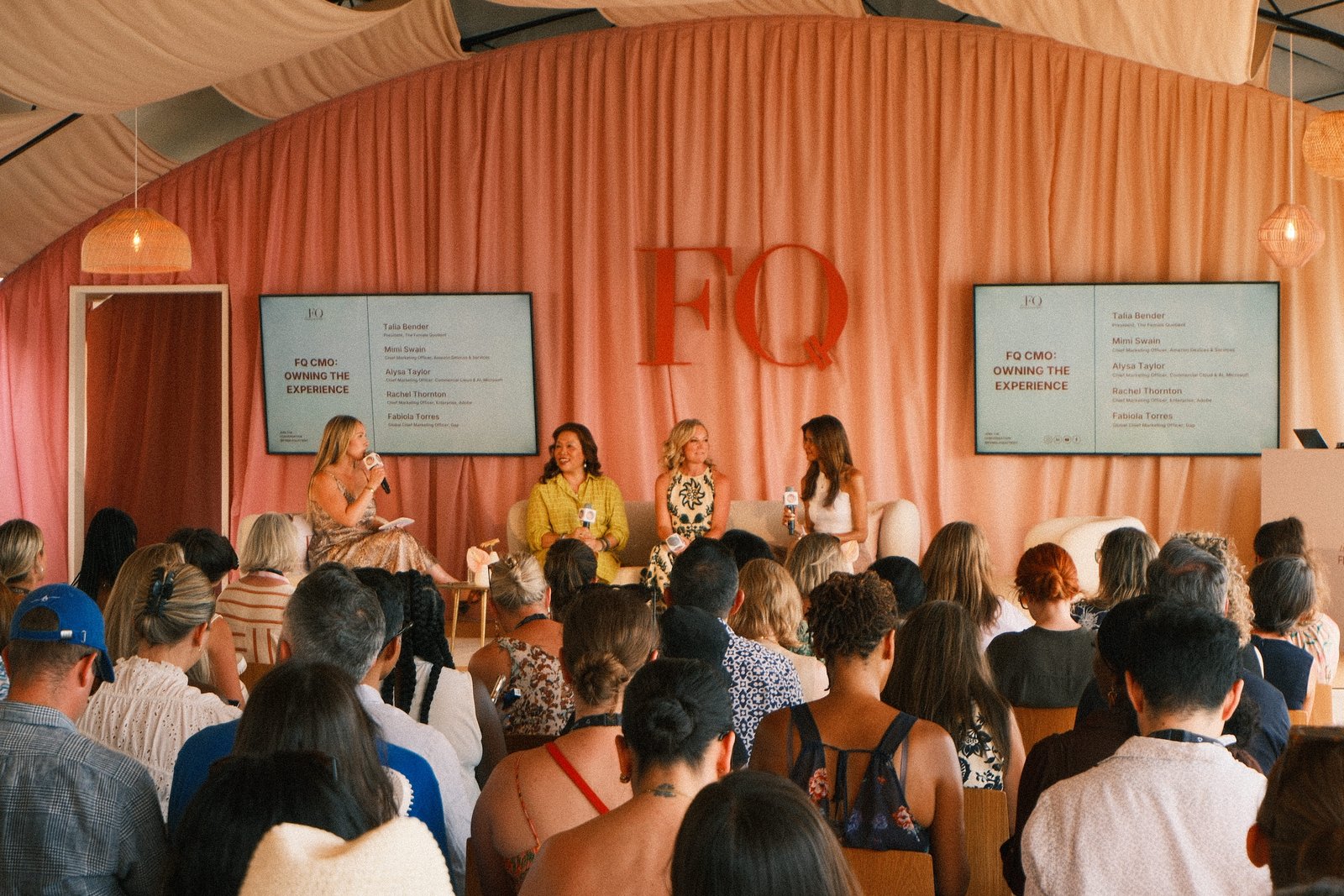 Mimi Swain on the FQ CMO panel in front of a full audience